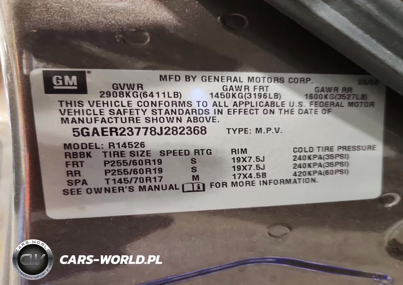 2008 Buick Enclave Cxl VIN:5GAER23778J282368 - 13