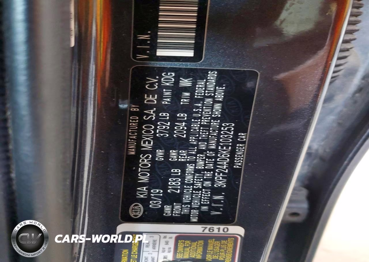 2019 Kia Forte Lxs VIN:3KPF24AD6KE103253 - 12