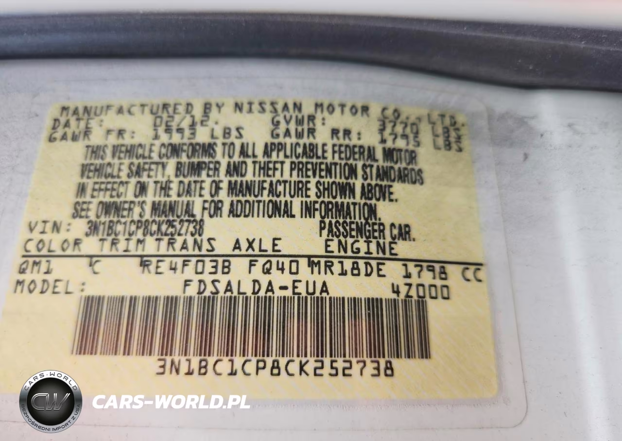 2012 Nissan Versa 1.8 S VIN:3N1BC1CP8CK252738 - 12