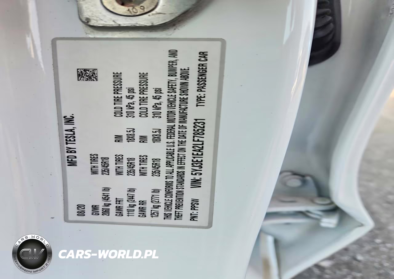 2020 Tesla Model 3 VIN:5YJ3E1EA2LF785231 - 12