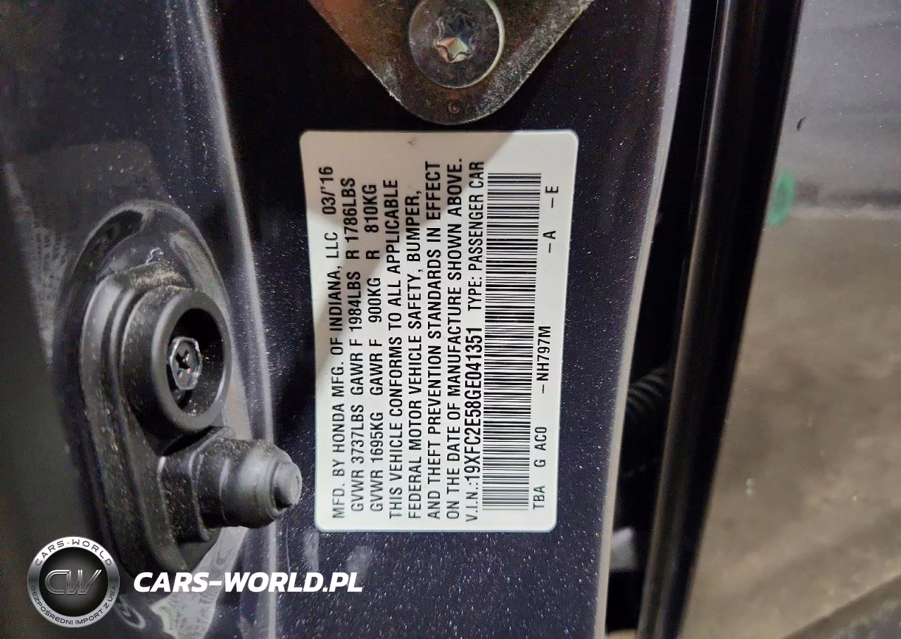 2016 Honda Civic Lx VIN:19XFC2E58GE041351 - 13