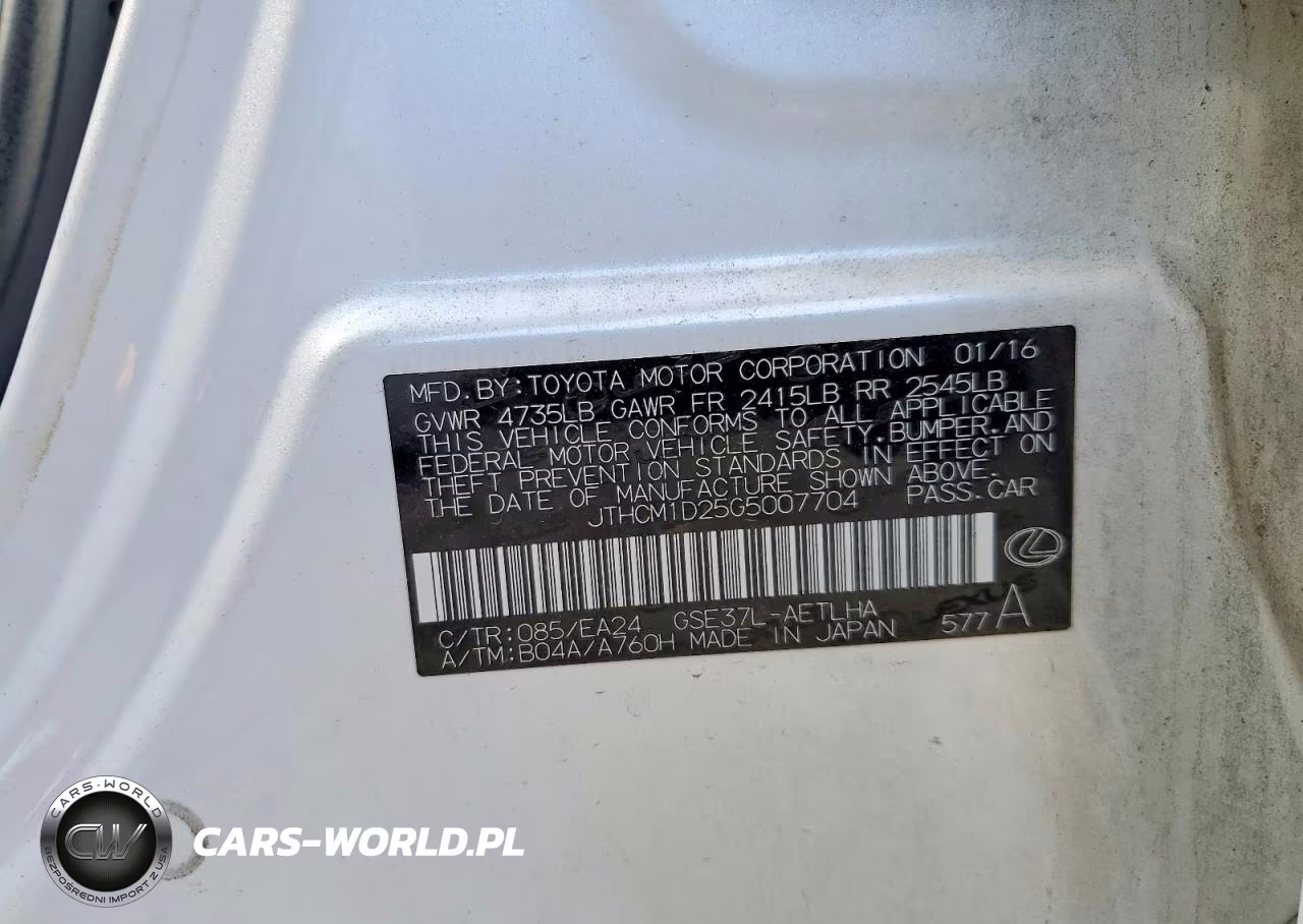 2016 Lexus Is 300 VIN:JTHCM1D25G5007704 - 12