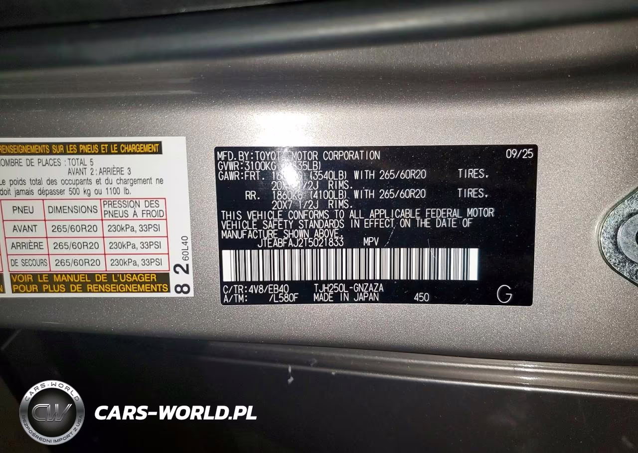 2026 Toyota Land Cruiser Base VIN:JTEABFAJ2T5021833 - 13