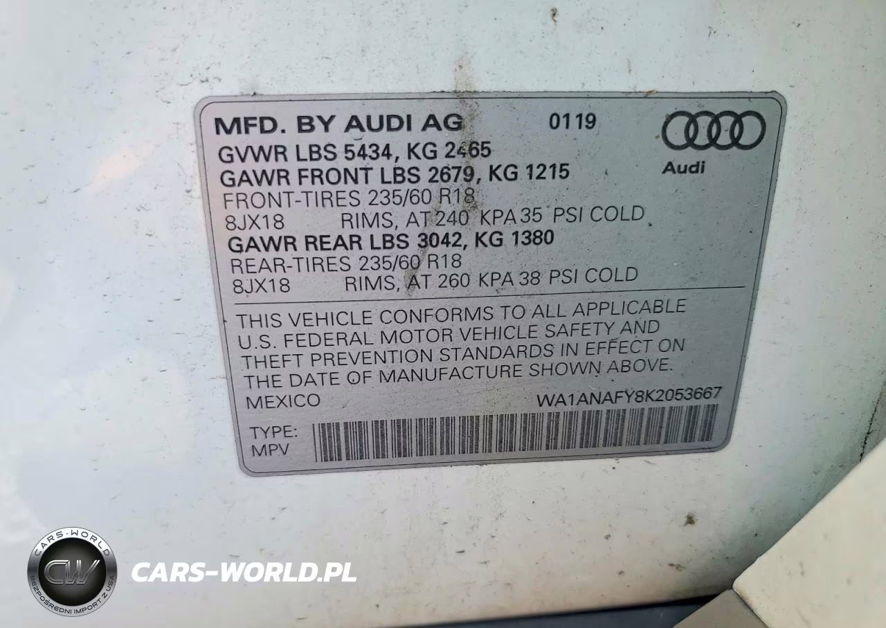 2019 Audi Q5 Premium VIN:WA1ANAFY8K2053667 - 14