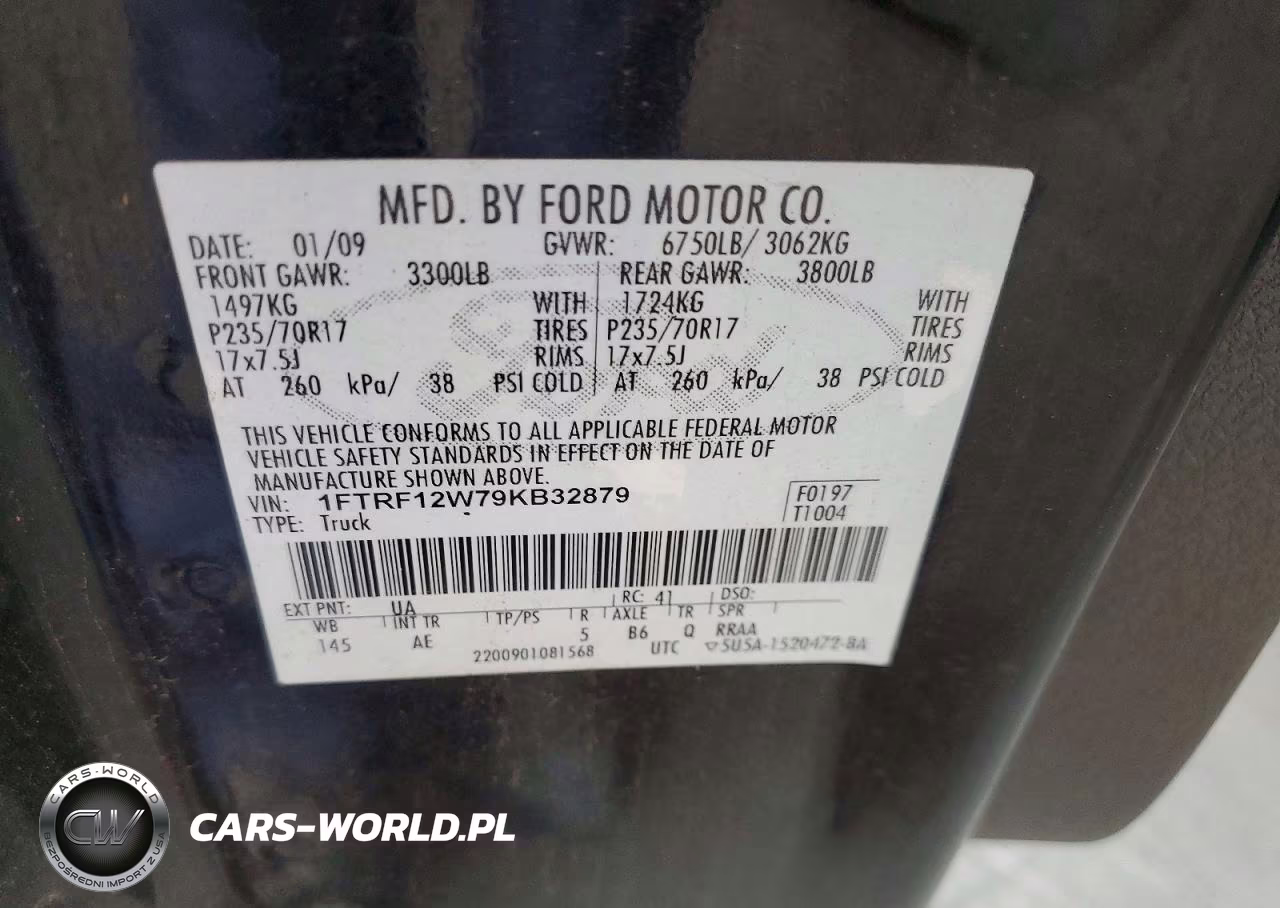 2009 Ford F150 VIN:1FTRF12W79KB32879 - 12