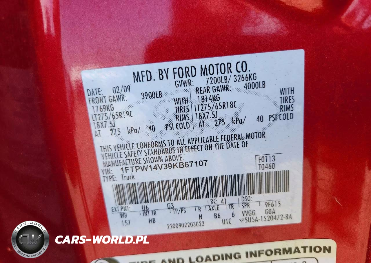 2009 Ford F150 Supercrew VIN:1FTPW14V39KB67107 - 12