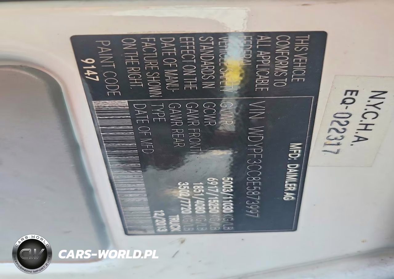 2014 Freightliner Sprinter 3500 Delivery Van VIN:WDYPF3CC8E5873997 - 13