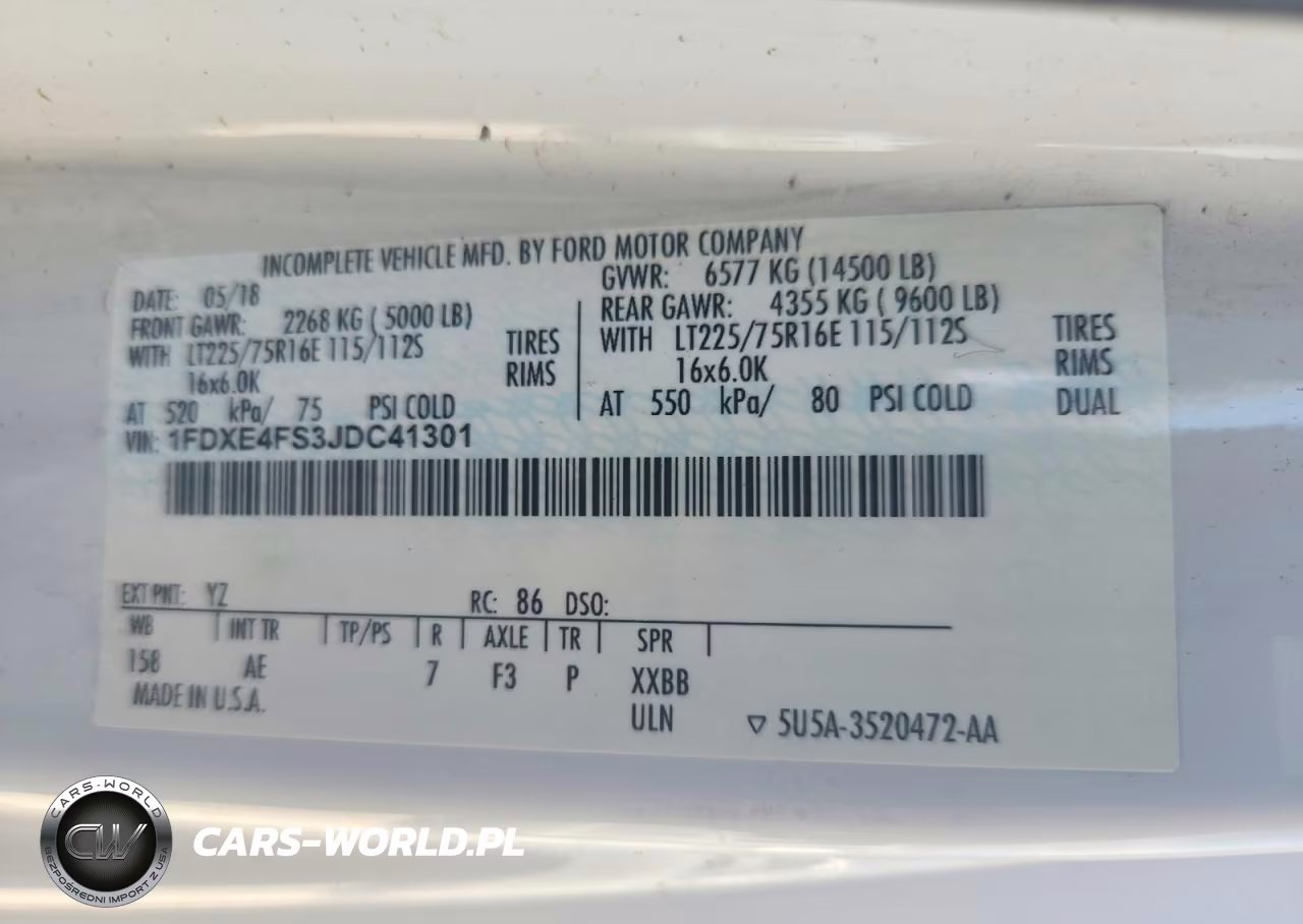 2018 Ford E450 Delivery Truck VIN:1FDXE4FS3JDC41301 - 12