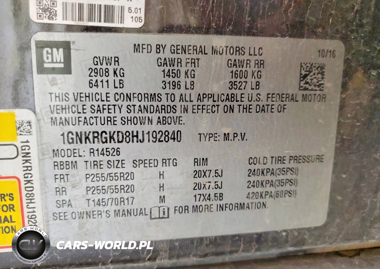 2017 Chevrolet Traverse Lt VIN:1GNKRGKD8HJ192840 - 14