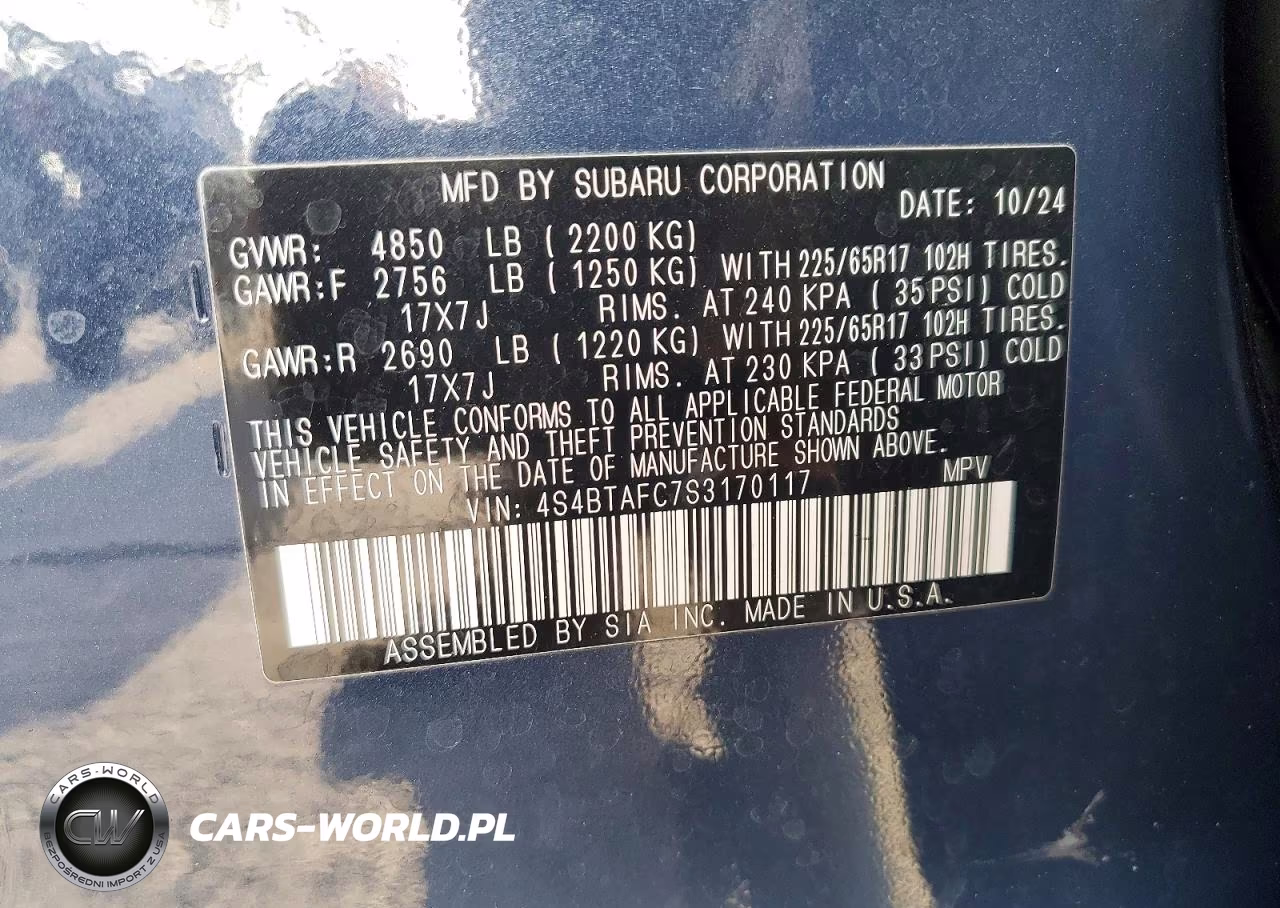 2025 Subaru Outback Premium VIN:4S4BTAFC7S3170117 - 13