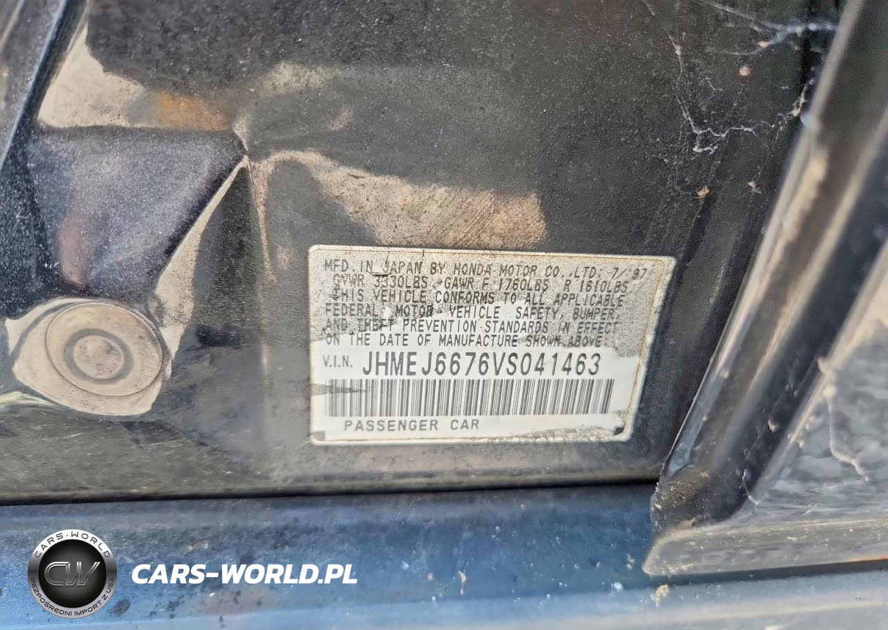 1997 Honda Civic Lx VIN:JHMEJ6676VS041463 - 12