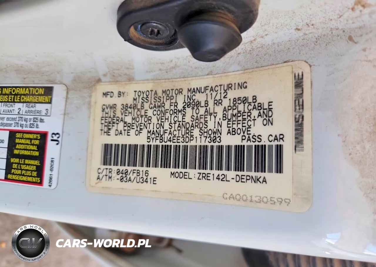 2013 Toyota Corolla Le VIN:5YFBU4EE3DP117303 - 12