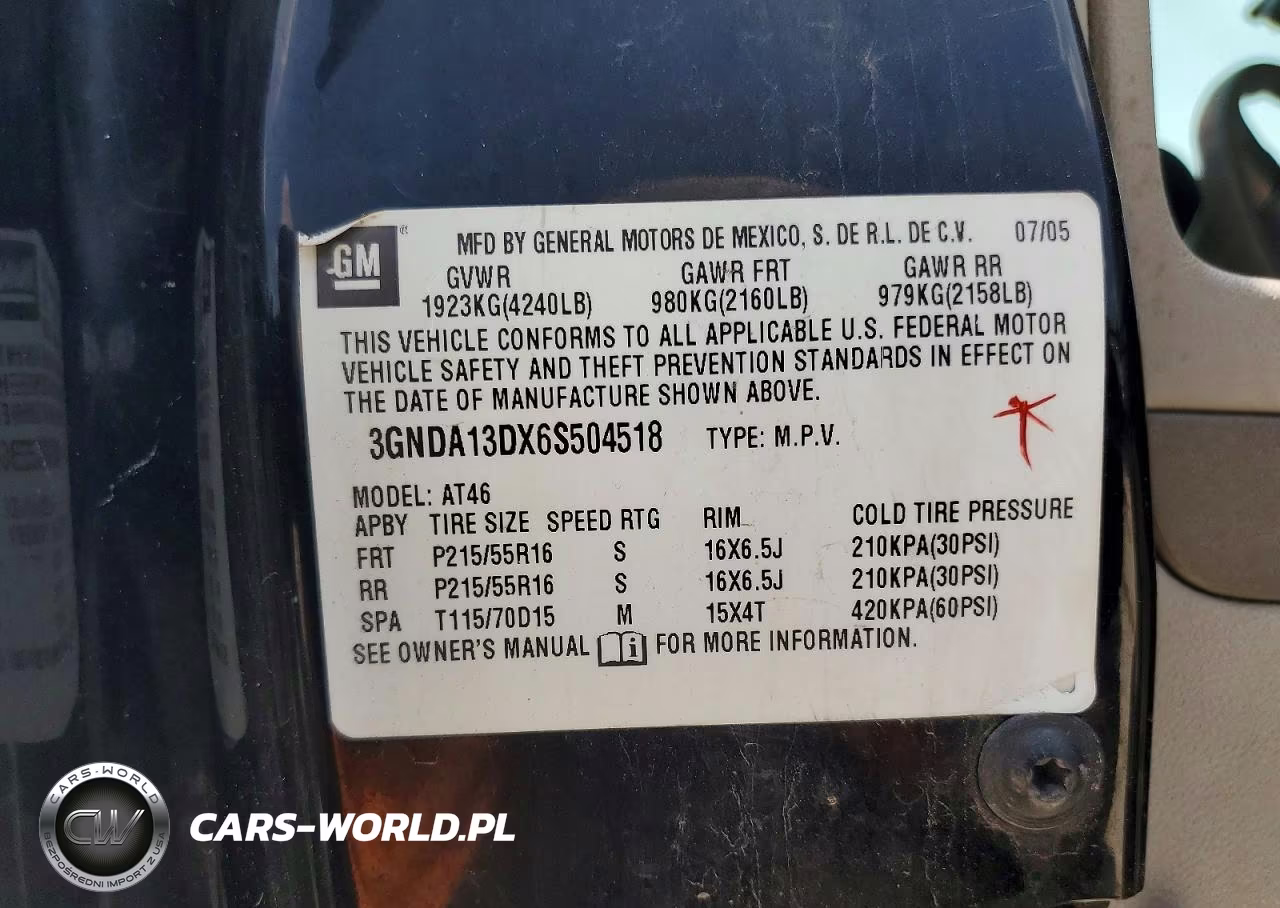 2006 Chevrolet Hhr Ls VIN:3GNDA13DX6S504518 - 13