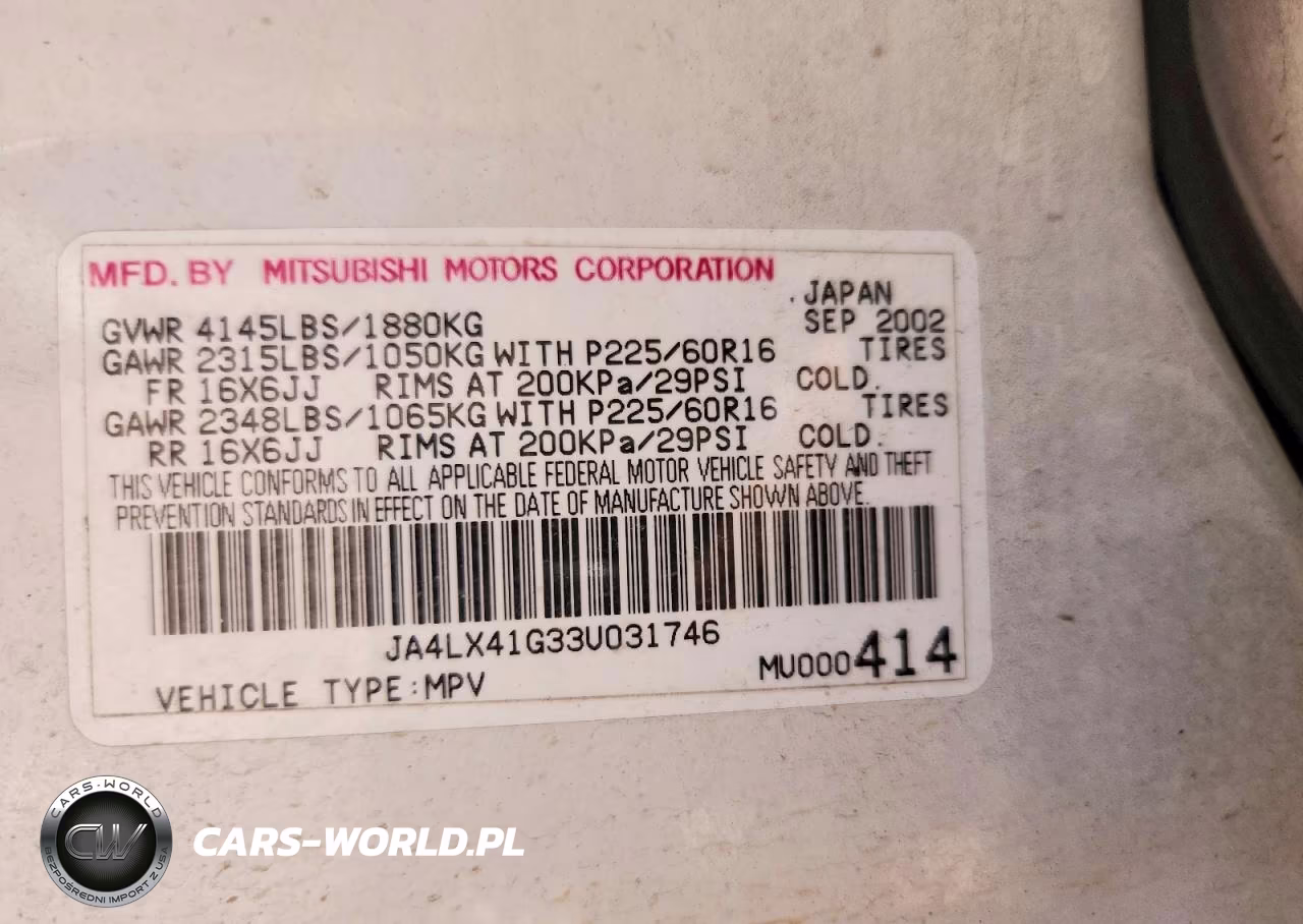 2003 Mitsubishi Outlander Xls VIN:JA4LX41G33U031746 - 14