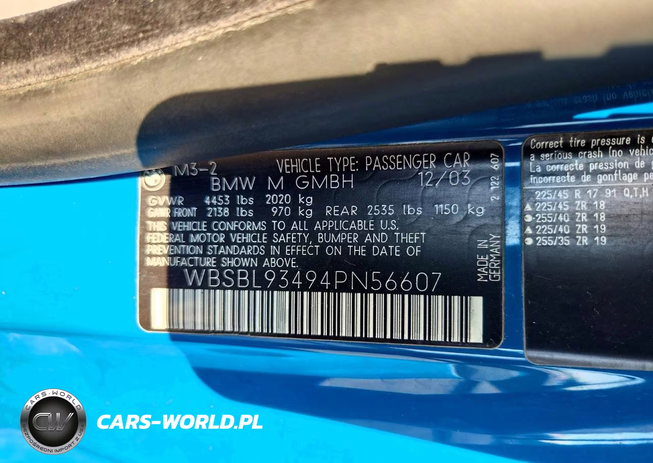 2004 BMW M3 VIN:WBSBL93494PN56607 - 14