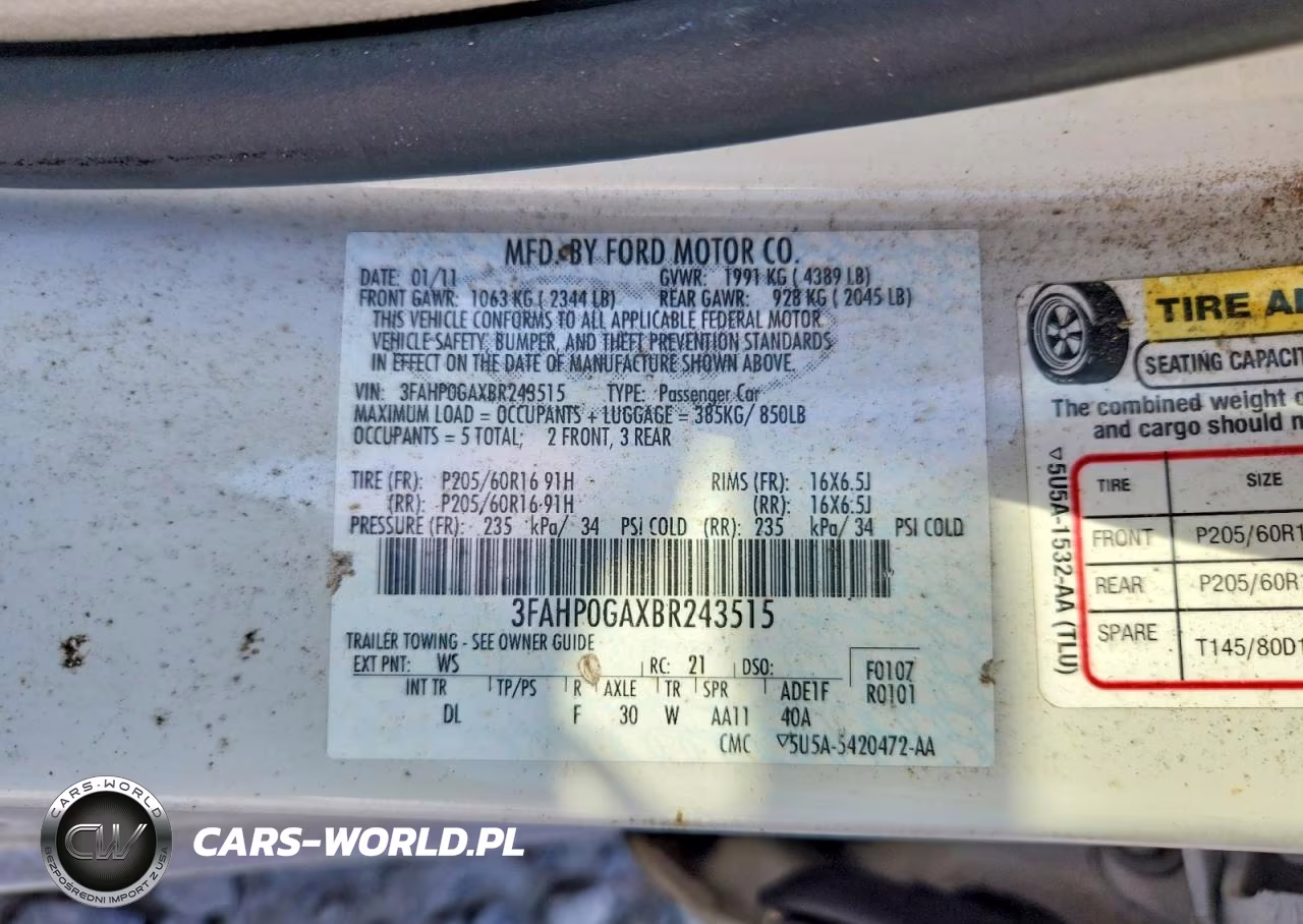 2011 Ford Fusion S VIN:3FAHP0GAXBR243515 - 13