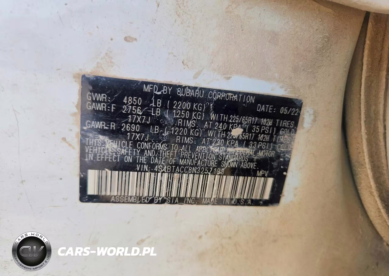 2022 Subaru Outback Premium VIN:4S4BTACC8N3257193 - 13