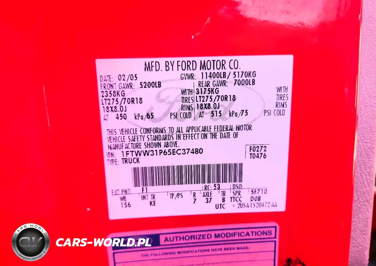 2005 Ford F350 Srw Super Duty VIN:1FTWW31P65EC37480 - 13