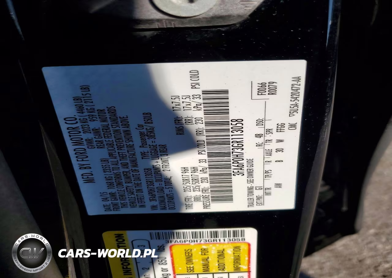 2016 Ford Fusion Se VIN:3FA6P0H73GR113058 - 13