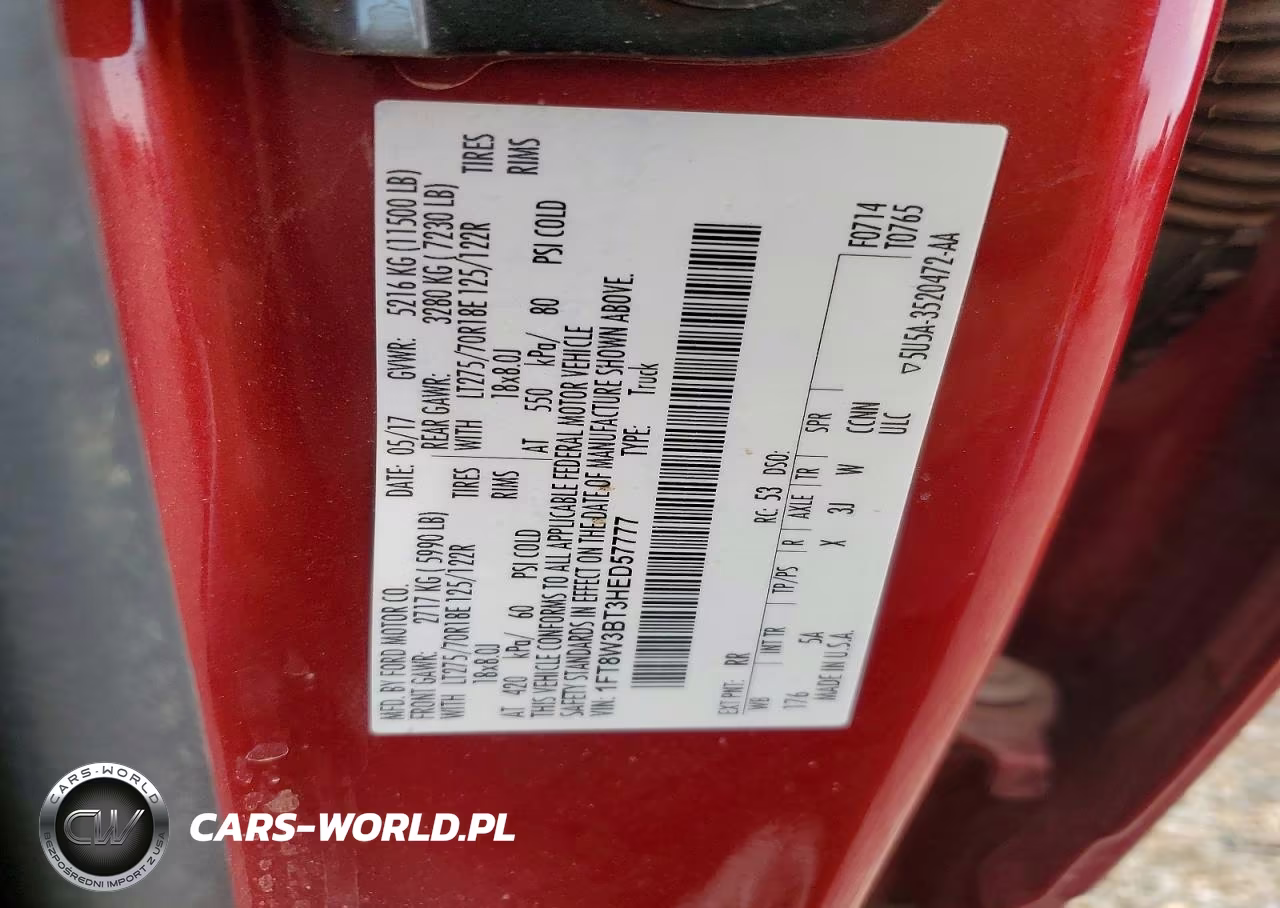 2017 Ford F350 Super Duty VIN:1FT8W3BT3HED57777 - 13