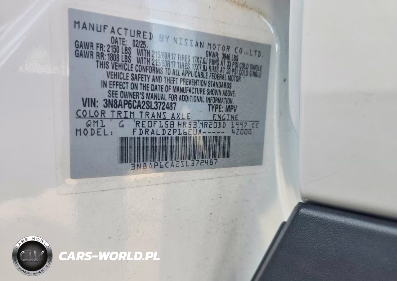 2025 Nissan Kicks Sv VIN:3N8AP6CA2SL372487 - 13