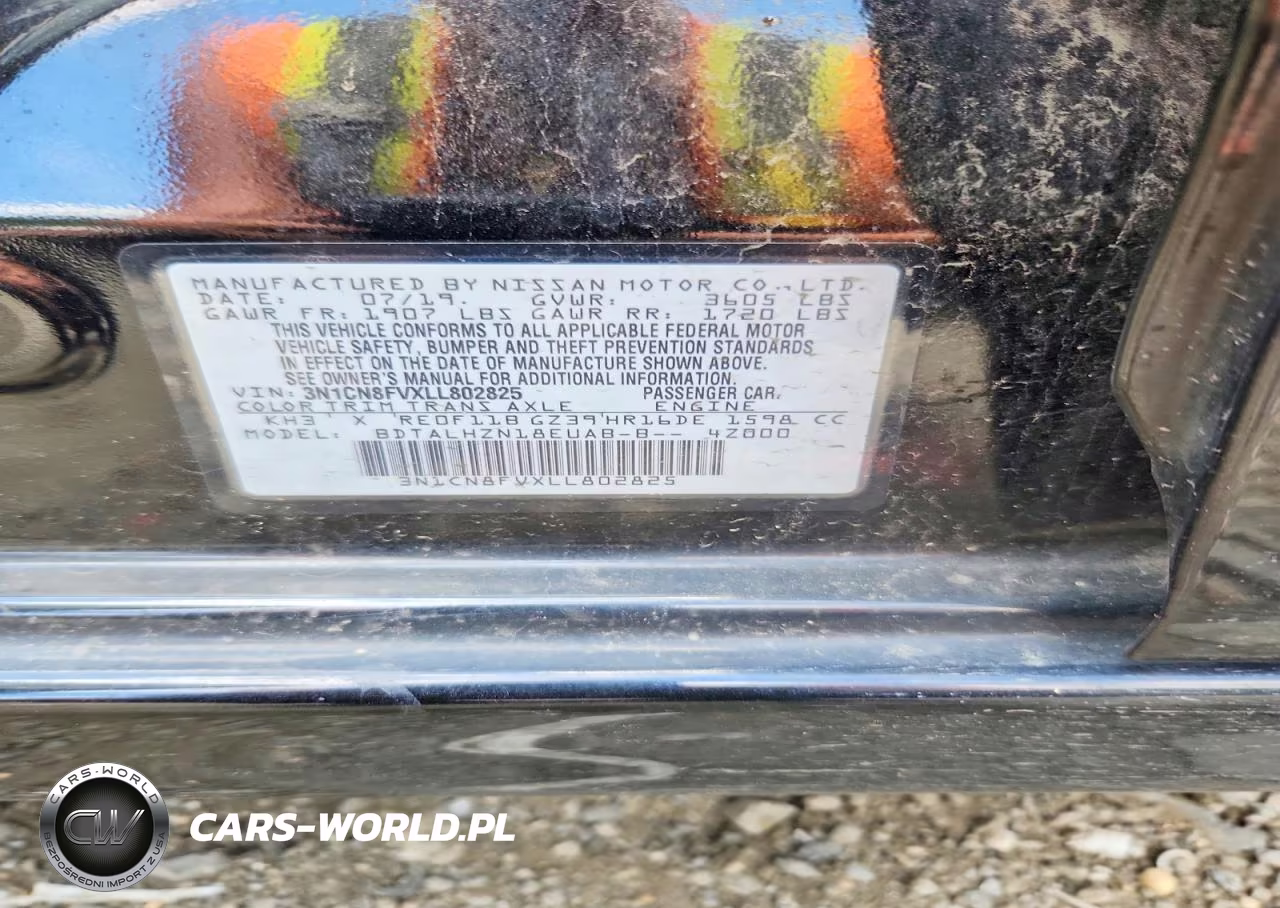 2020 Nissan Versa Sr VIN:3N1CN8FVXLL802825 - 12