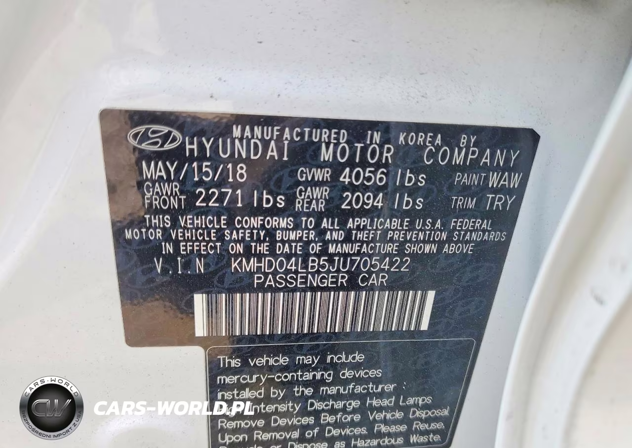 2018 Hyundai Elantra Sport VIN:KMHD04LB5JU705422 - 12