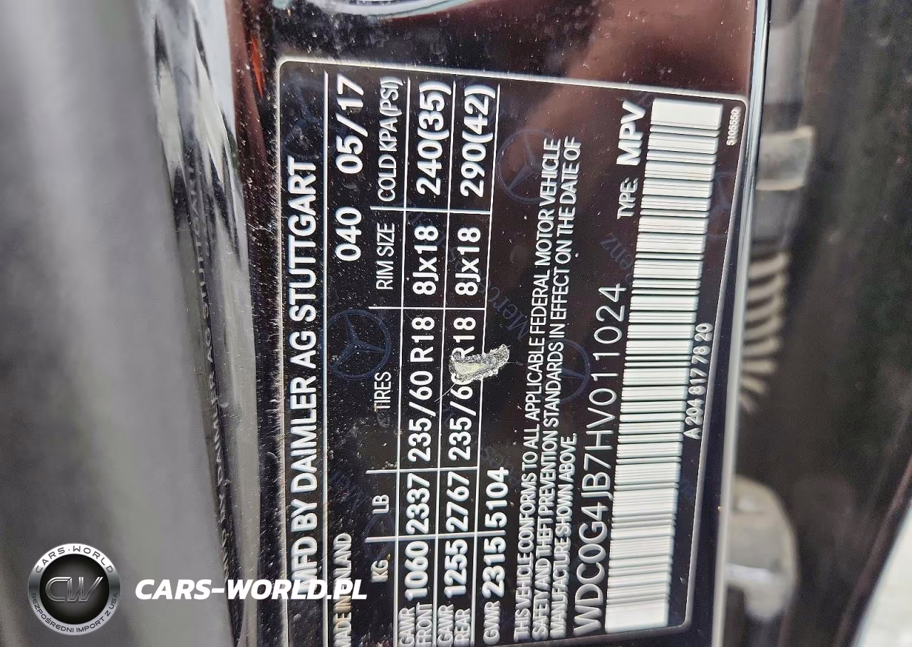 2017 Mercedes-Benz Glc 300 VIN:WDC0G4JB7HV011024 - 13