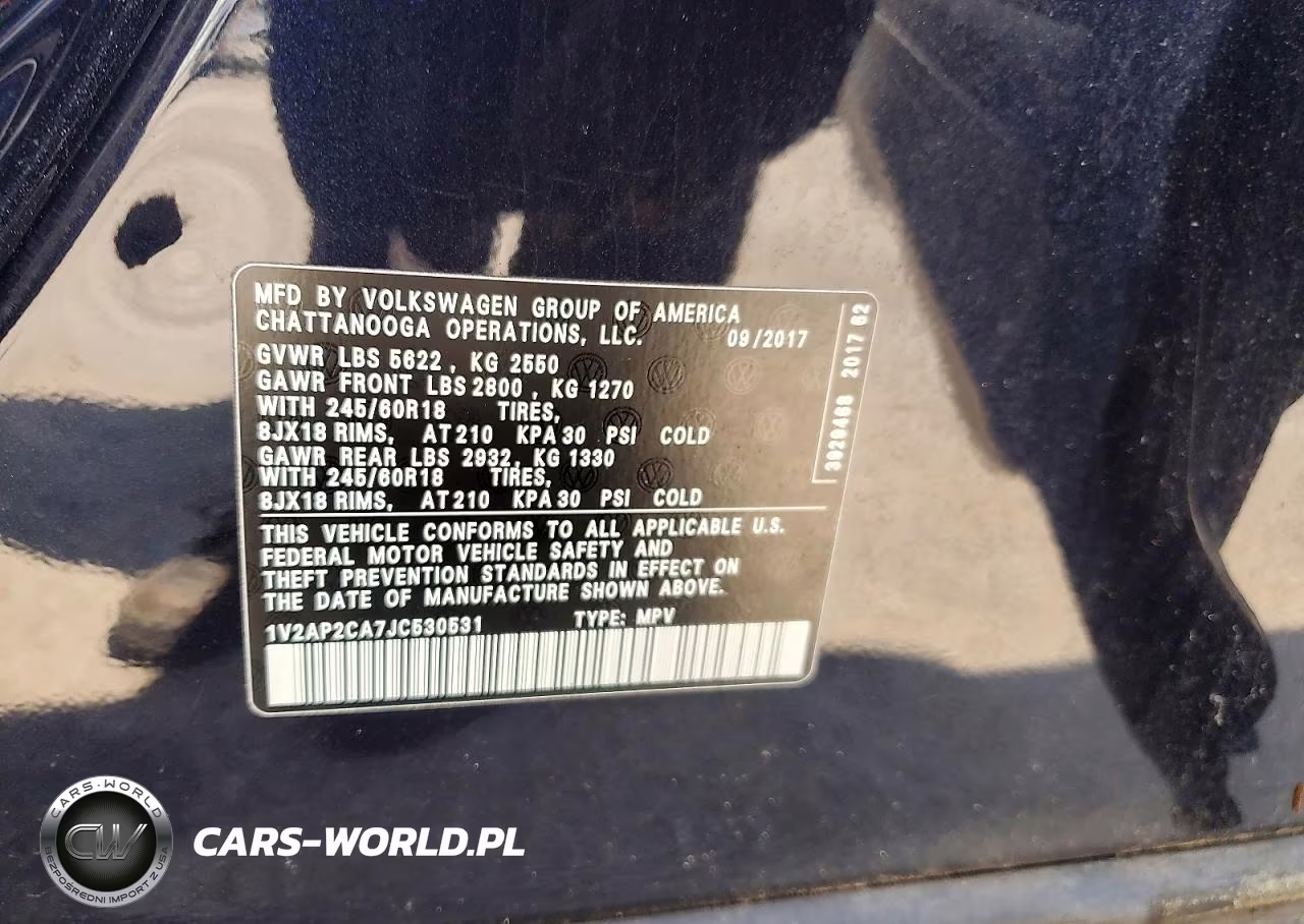 2018 Volkswagen Atlas S VIN:1V2AP2CA7JC530531 - 14