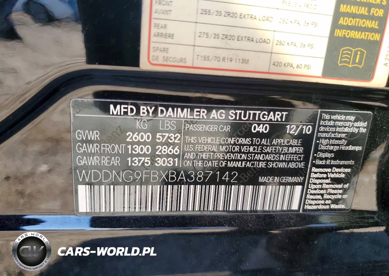 2011 Mercedes-Benz S 400 VIN:WDDNG9FBXBA387142 - 12