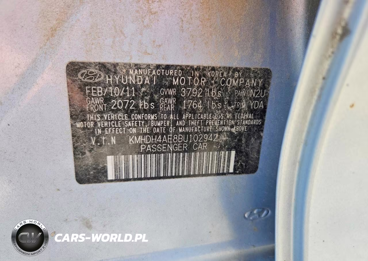 2011 Hyundai Elantra Gls VIN:KMHDH4AE8BU102942 - 12