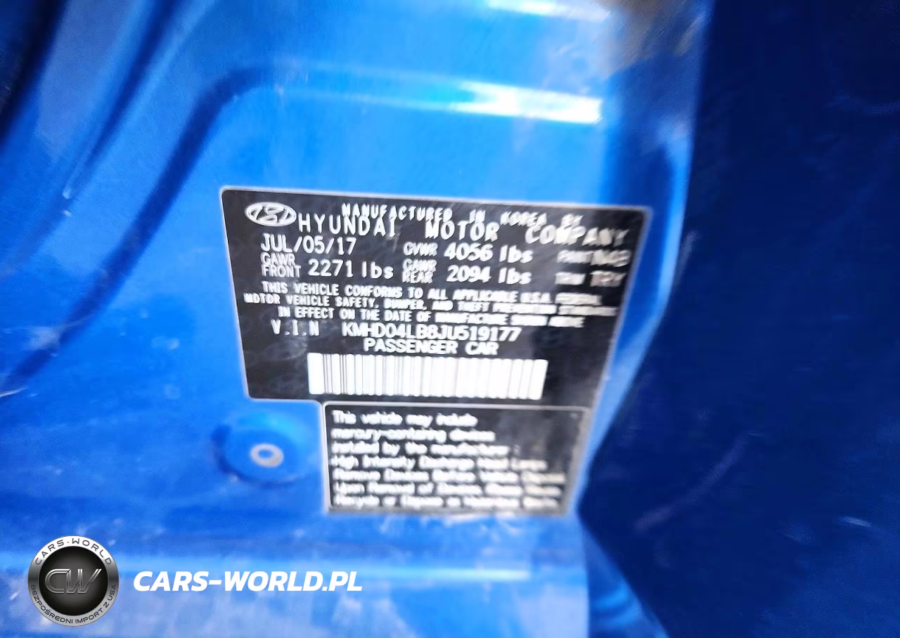 2018 Hyundai Elantra Sport VIN:KMHD04LB8JU519177 - 12