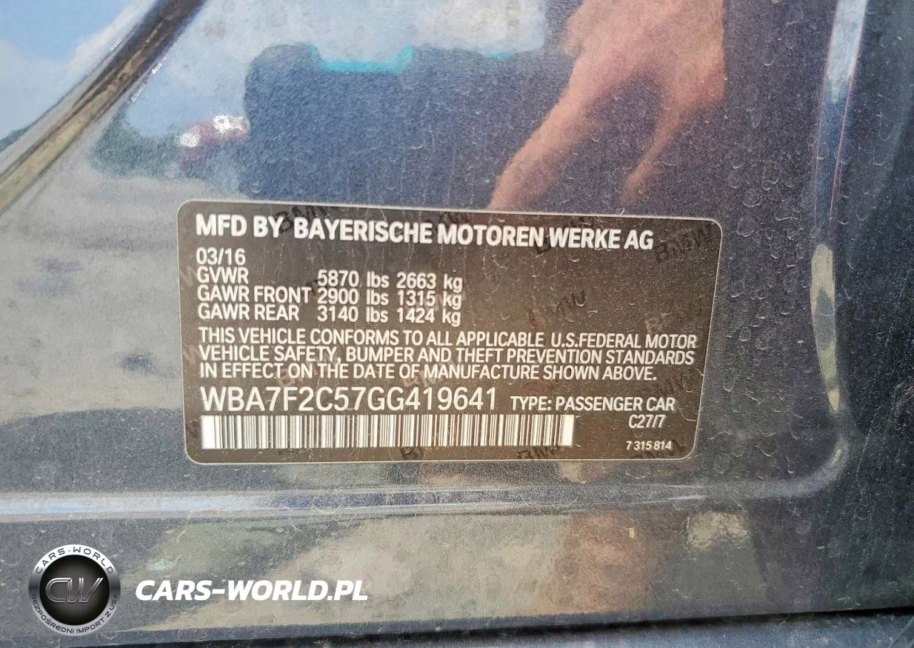 2016 BMW 750 Xi VIN:WBA7F2C57GG419641 - 12