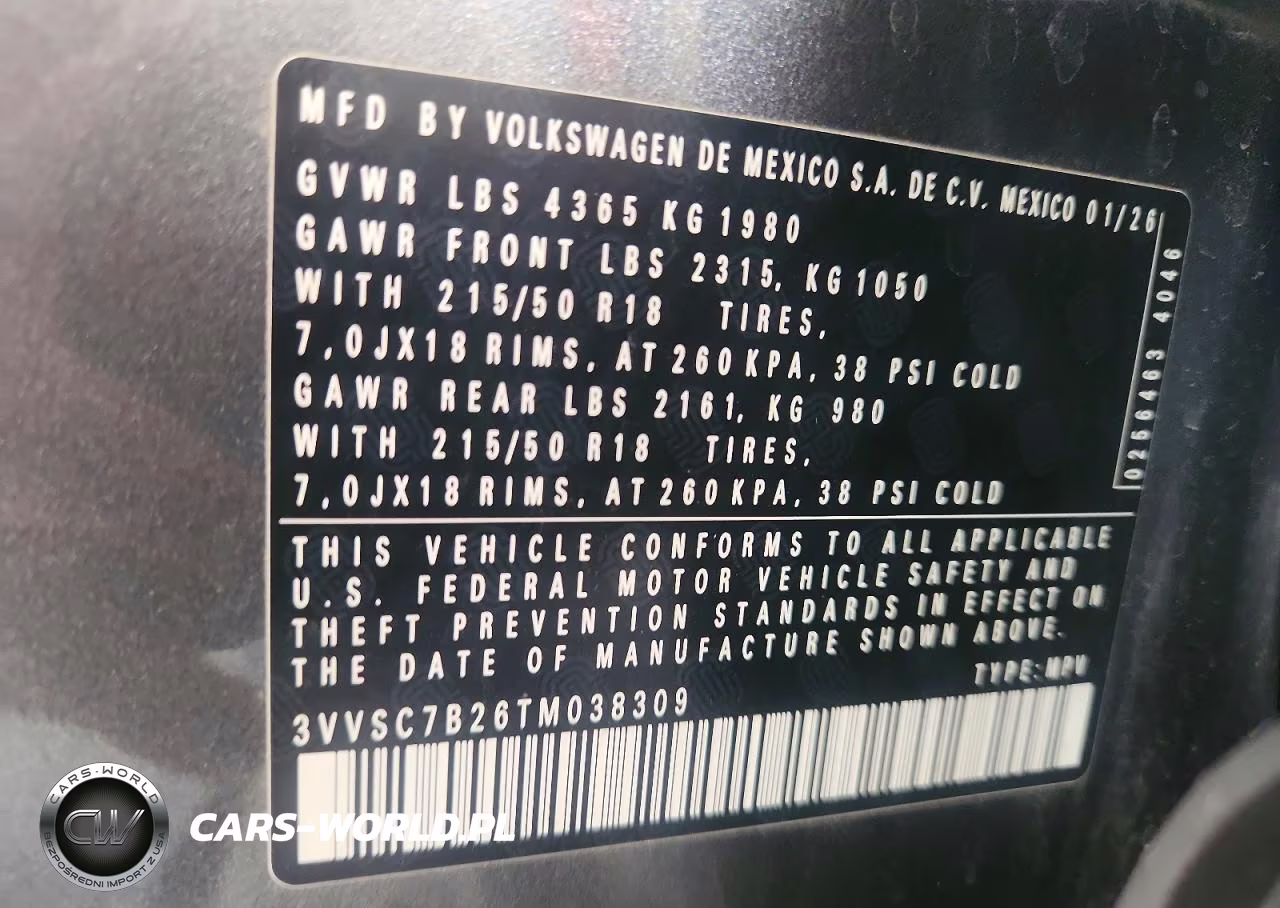 2026 Volkswagen Taos Se VIN:3VVSC7B26TM038309 - 14