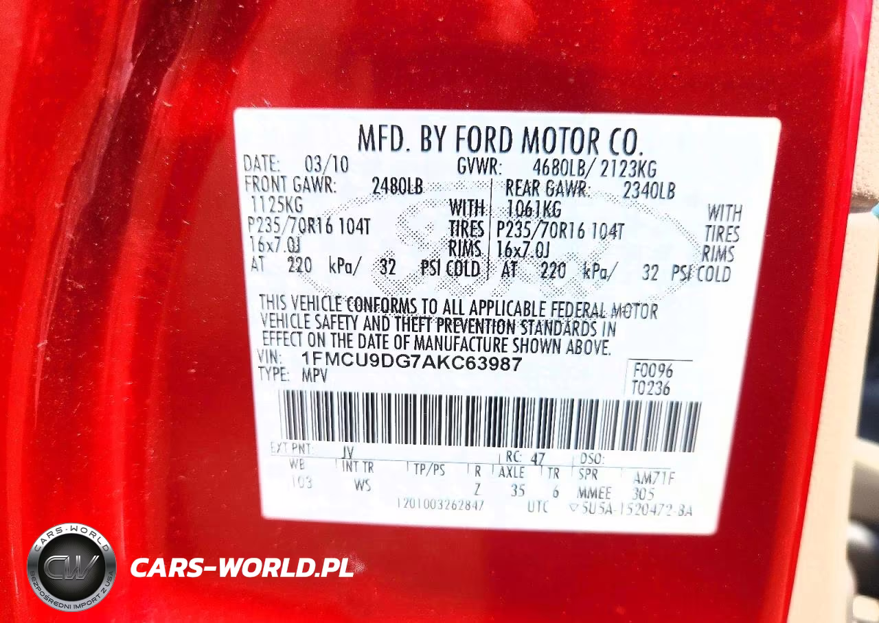 2010 Ford Escape Xlt VIN:1FMCU9DG7AKC63987 - 12