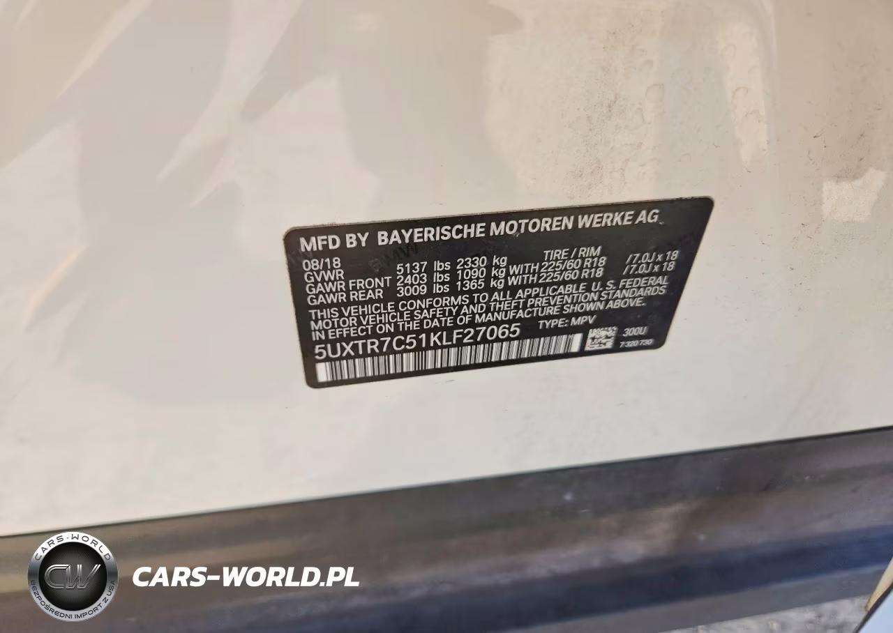 2019 BMW X3 Sdrive30I VIN:5UXTR7C51KLF27065 - 13