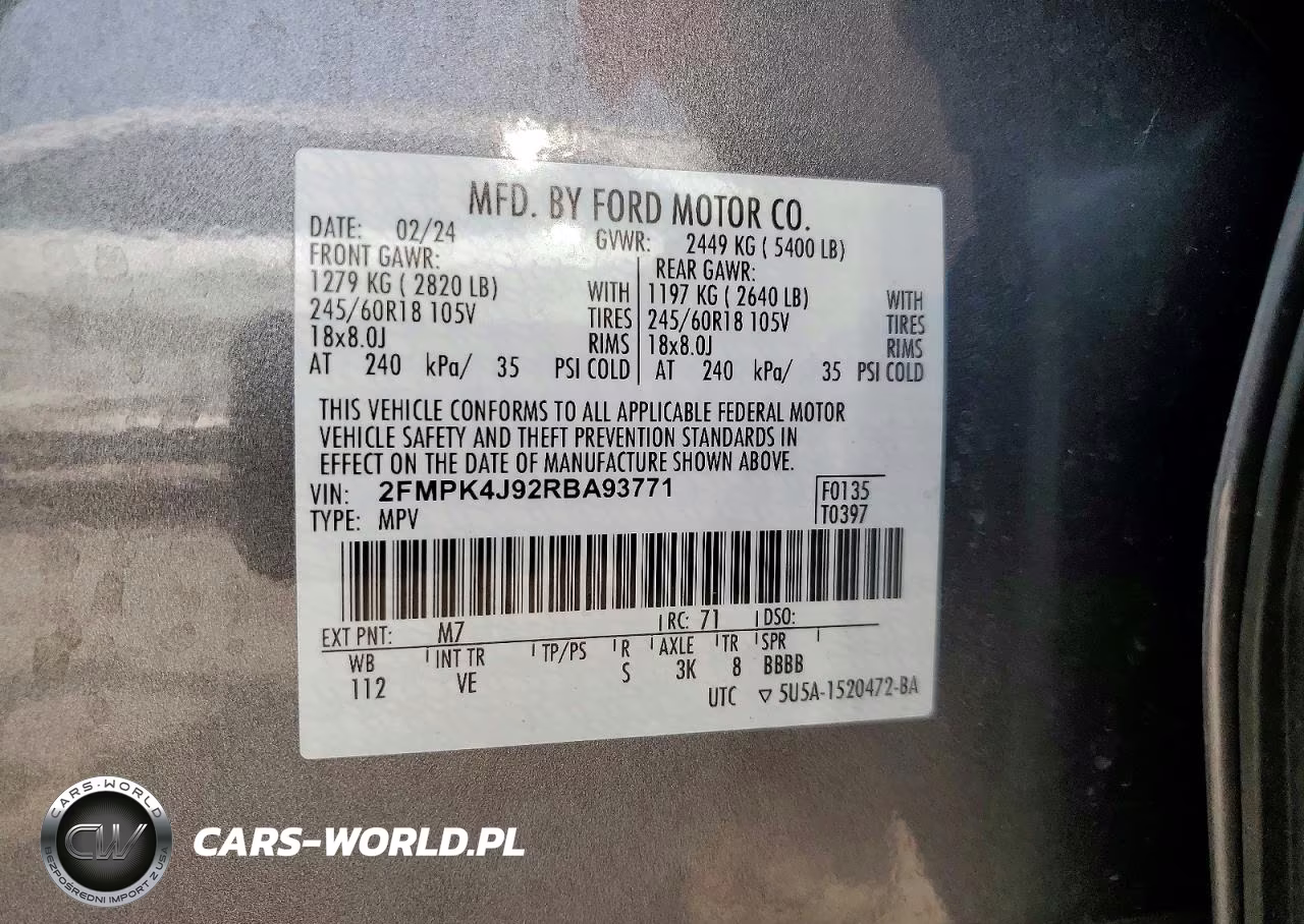 2024 Ford Edge Sel VIN:2FMPK4J92RBA93771 - 12