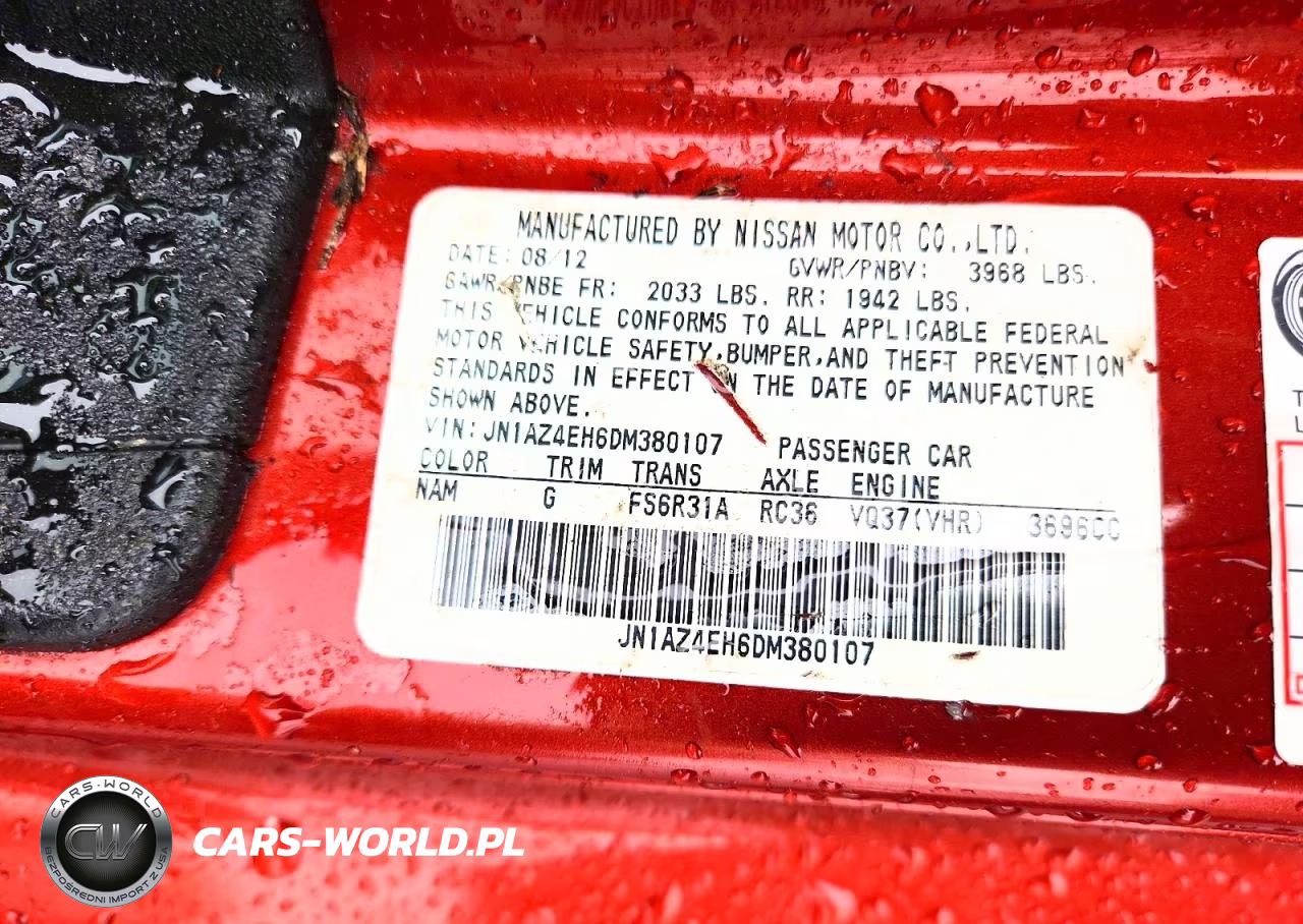 2013 Nissan 370Z Base VIN:JN1AZ4EH6DM380107 - 12
