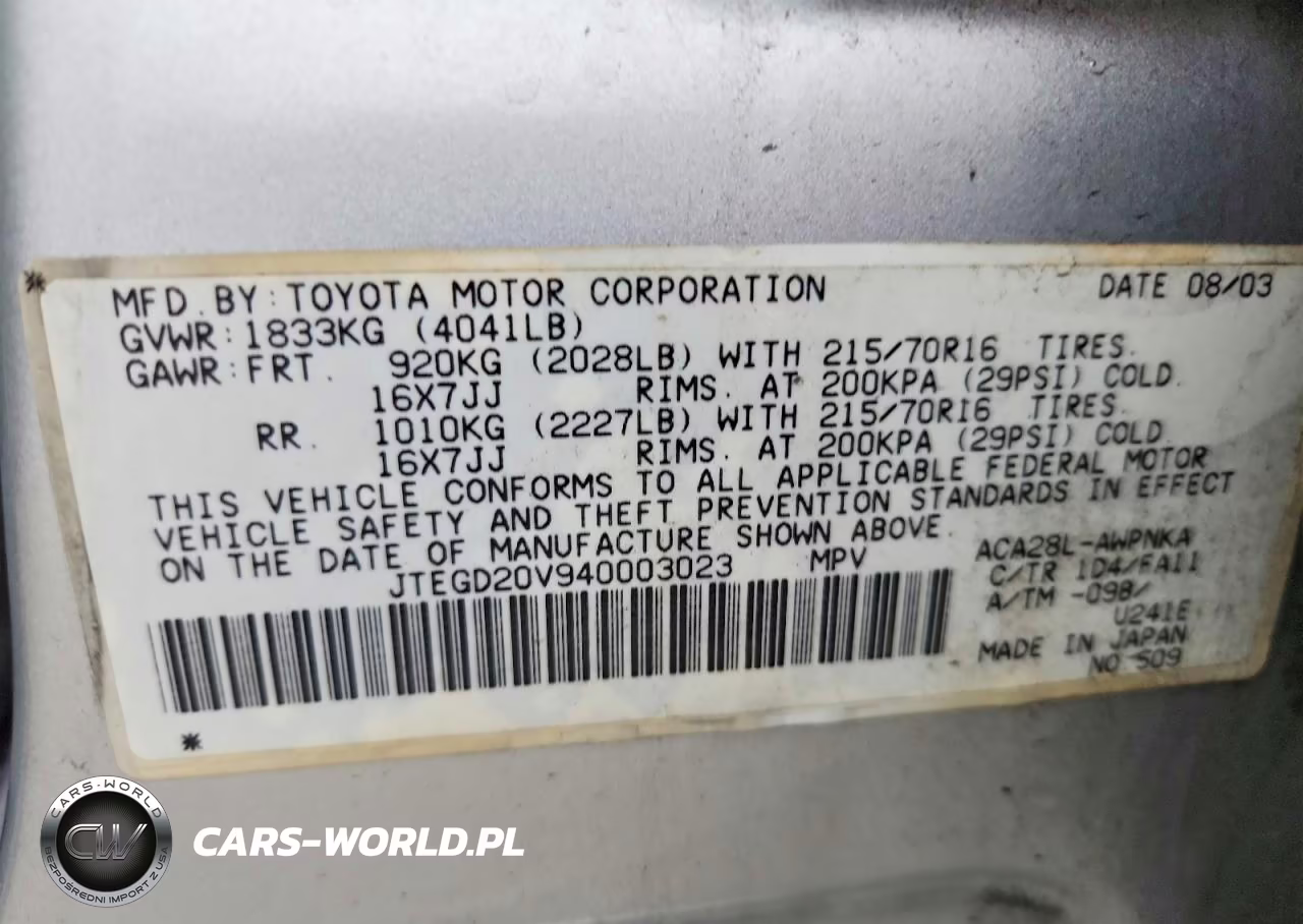 2004 Toyota Rav4 Base VIN:JTEGD20V940003023 - 13