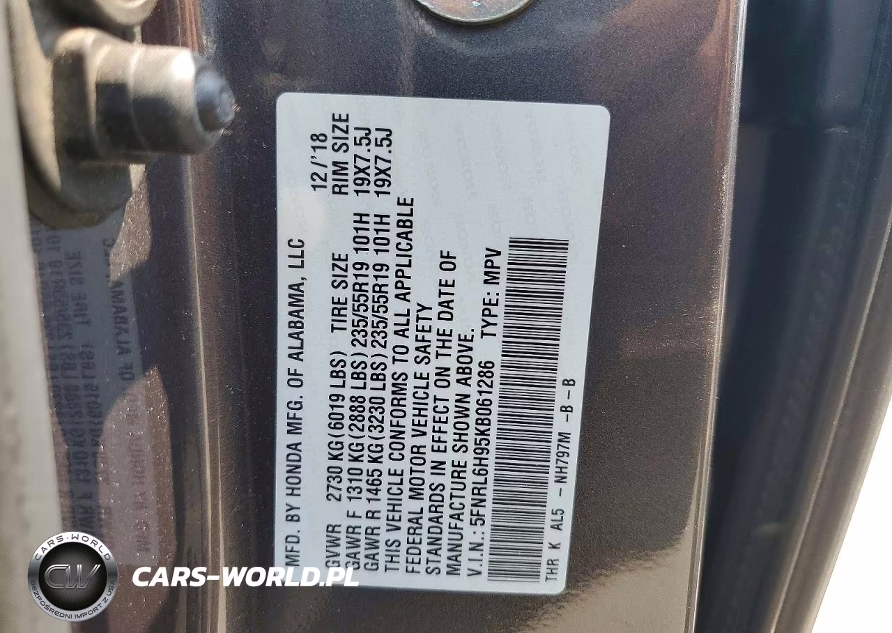 2019 Honda Odyssey VIN:5FNRL6H95KB061286 - 14