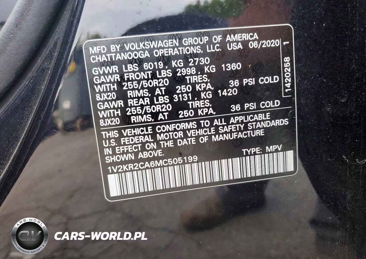 2021 Volkswagen Atlas Se VIN:1V2KR2CA6MC505199 - 14