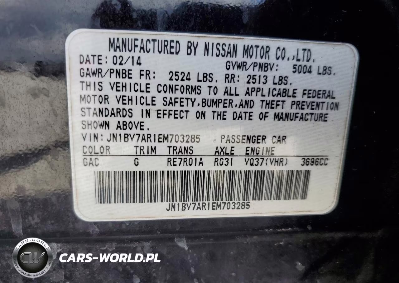2014 Infiniti Q50 Base VIN:JN1BV7AR1EM703285 - 13