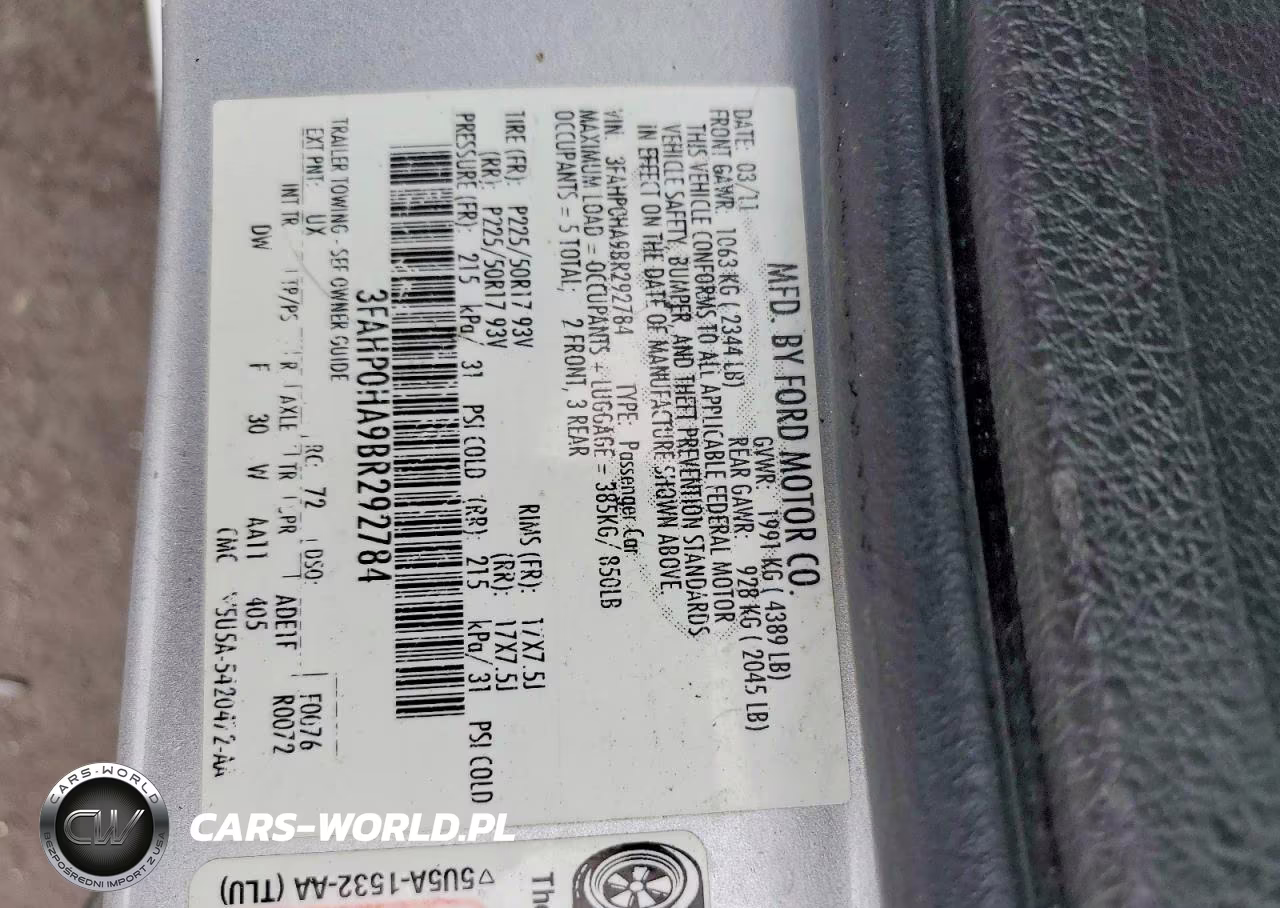 2011 Ford Fusion Se VIN:3FAHP0HA9BR292784 - 12
