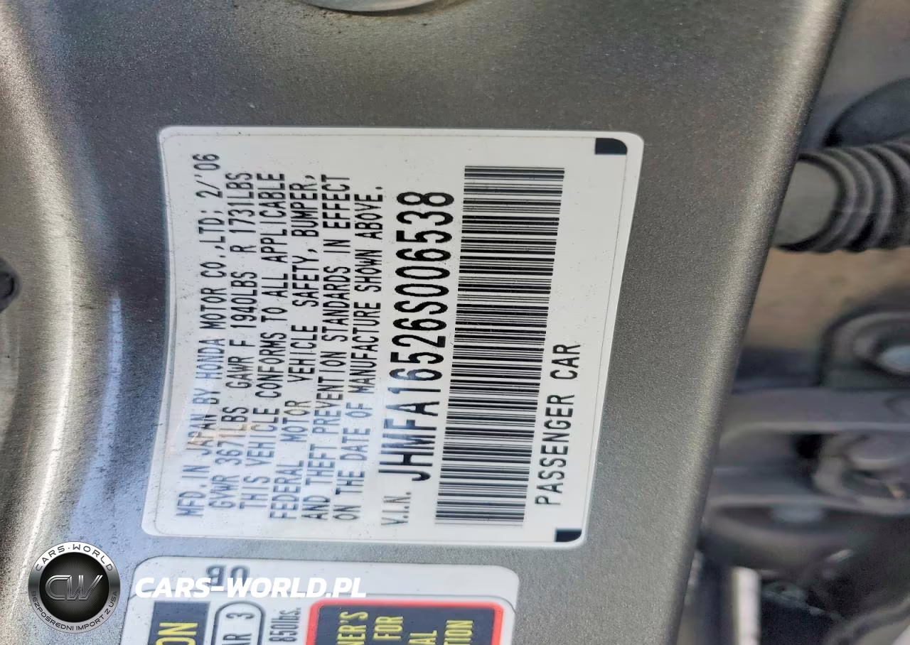 2006 Honda Civic Lx VIN:JHMFA16526S006538 - 13