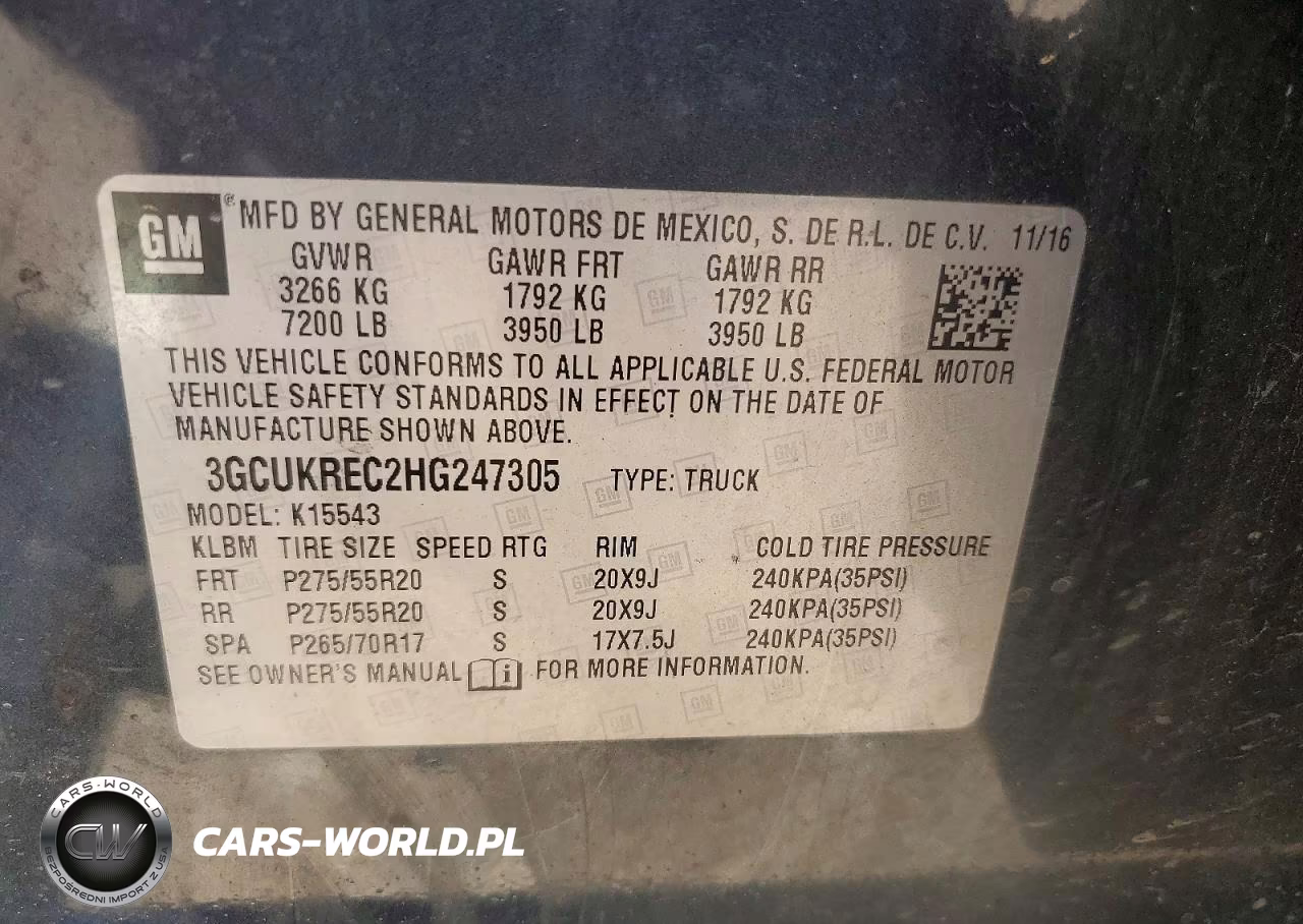 2017 Chevrolet Silverado K1500 Lt VIN:3GCUKREC2HG247305 - 12