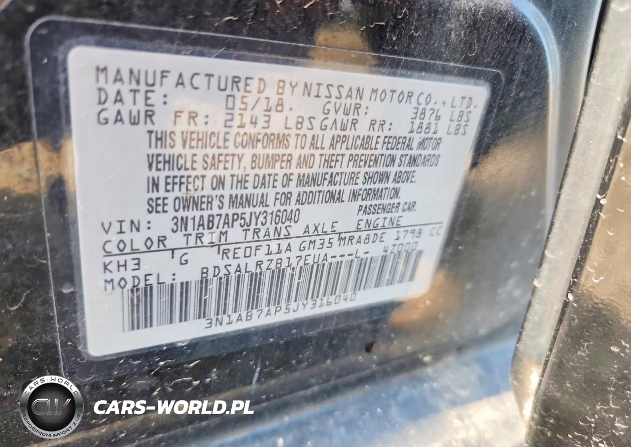 2018 Nissan Sentra Sr VIN:3N1AB7AP5JY316040 - 13