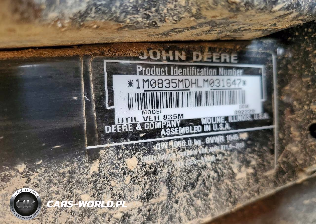 2020 John Deere Gator Utility Vehicle VIN:1M0835MDHLM031647 - 10