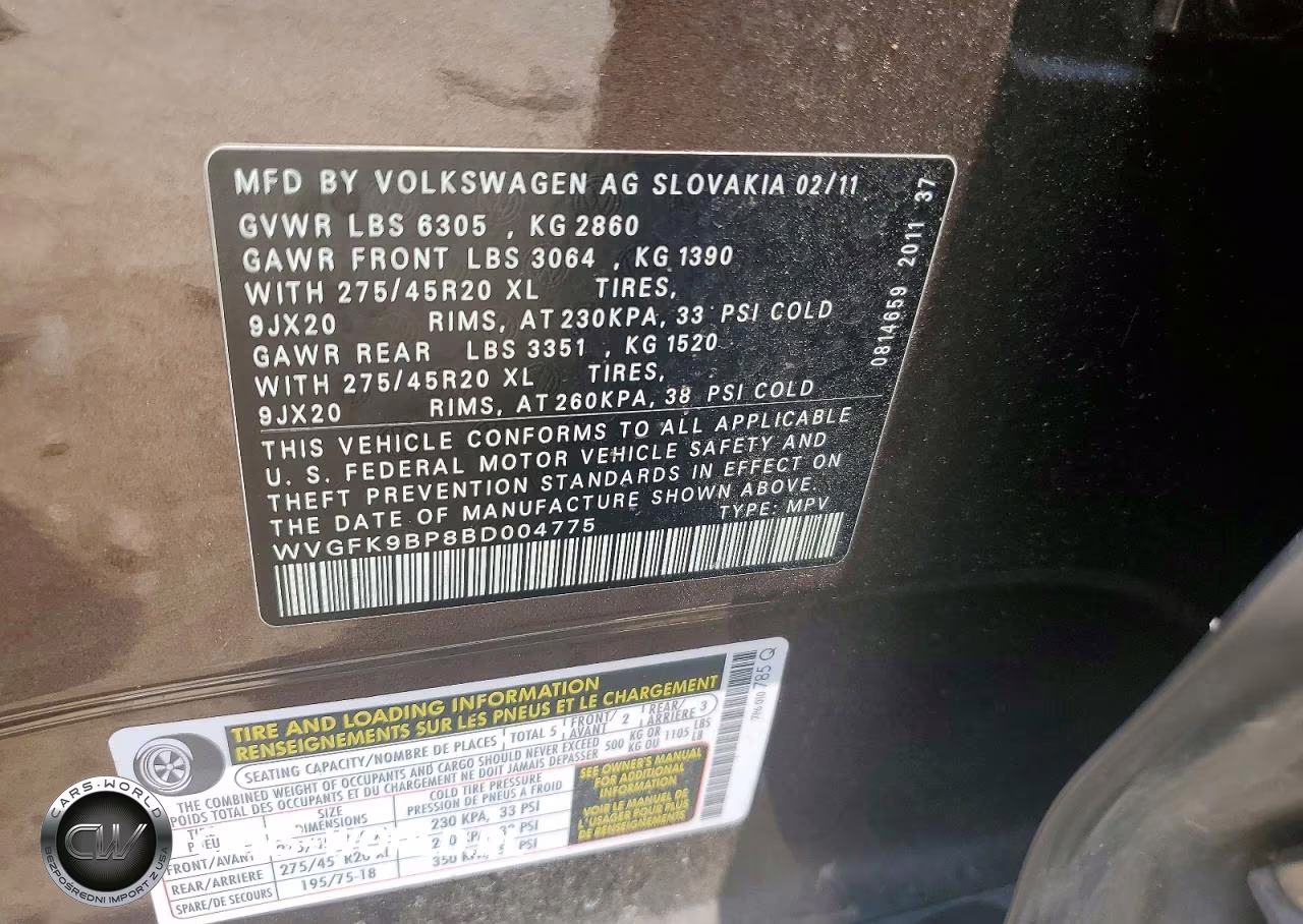 2011 Volkswagen Touareg V6 Tdi VIN:WVGFK9BP8BD004775 - 12