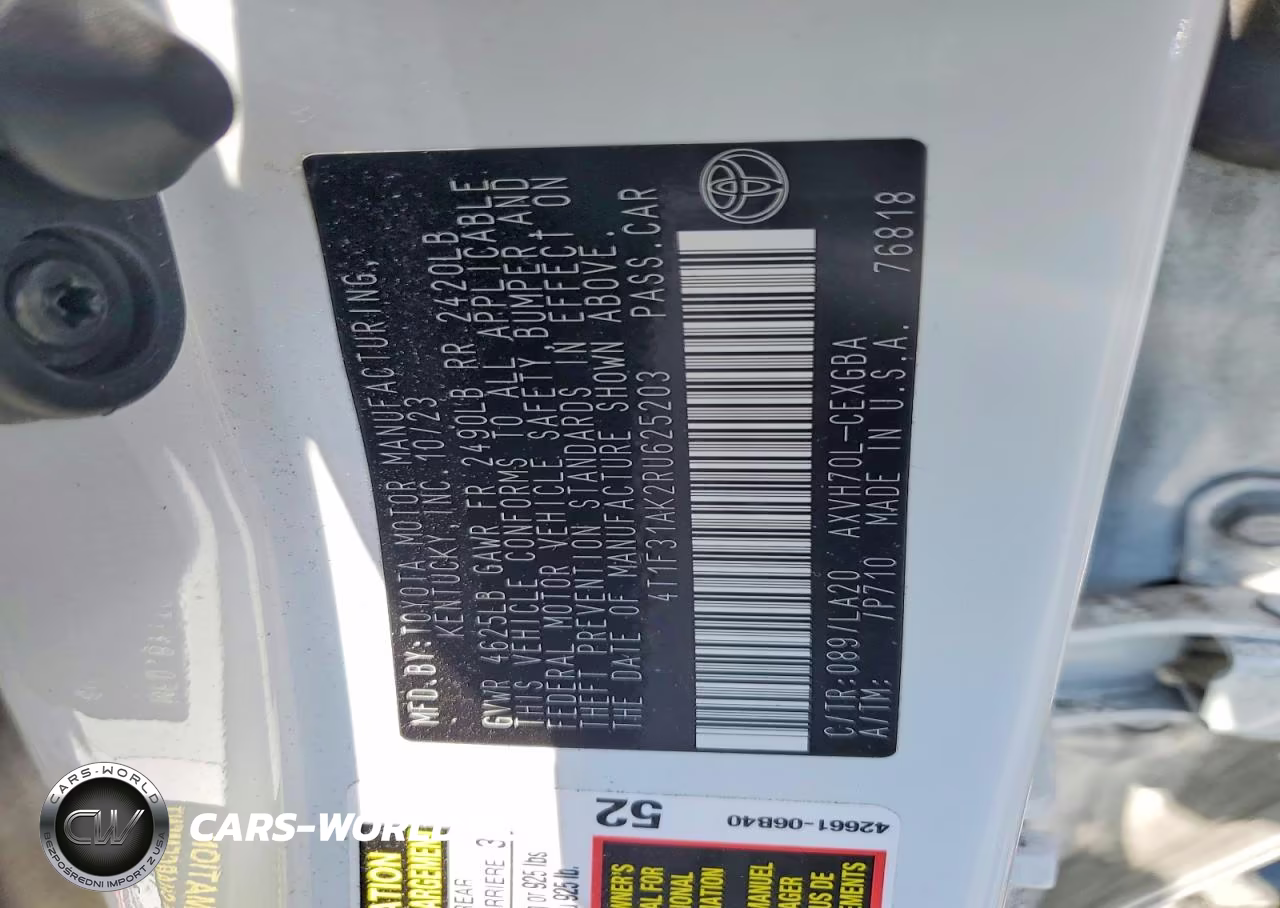 2024 Toyota Camry Xle VIN:4T1F31AK2RU625203 - 12