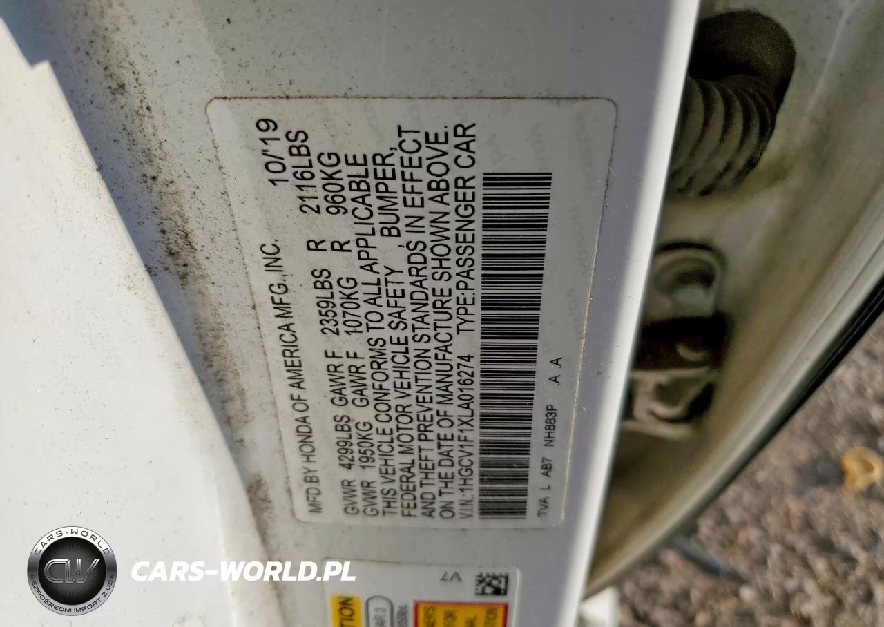 2020 Honda Accord Lx VIN:1HGCV1F1XLA016274 - 12